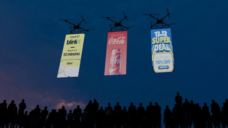 Abstract drone ad background